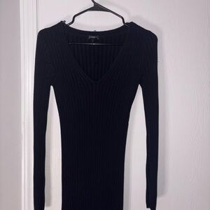Women’s Forever21 Black Ribbed Knit Dress